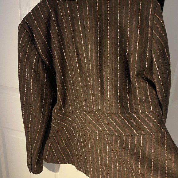 Women's Brown Striped Blazer - Picture 5 of 5